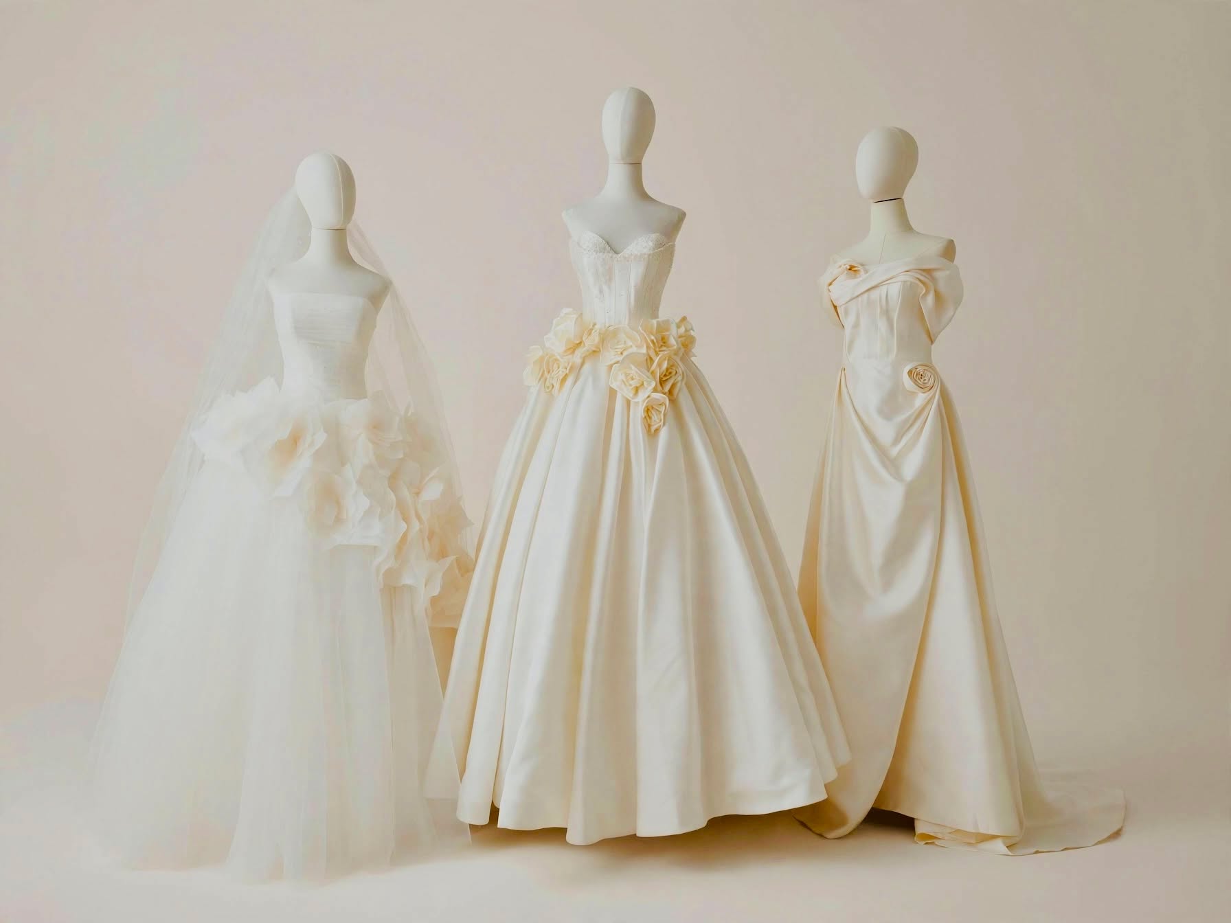 Frannie Wei Pret-A-Porter bridal gowns on display