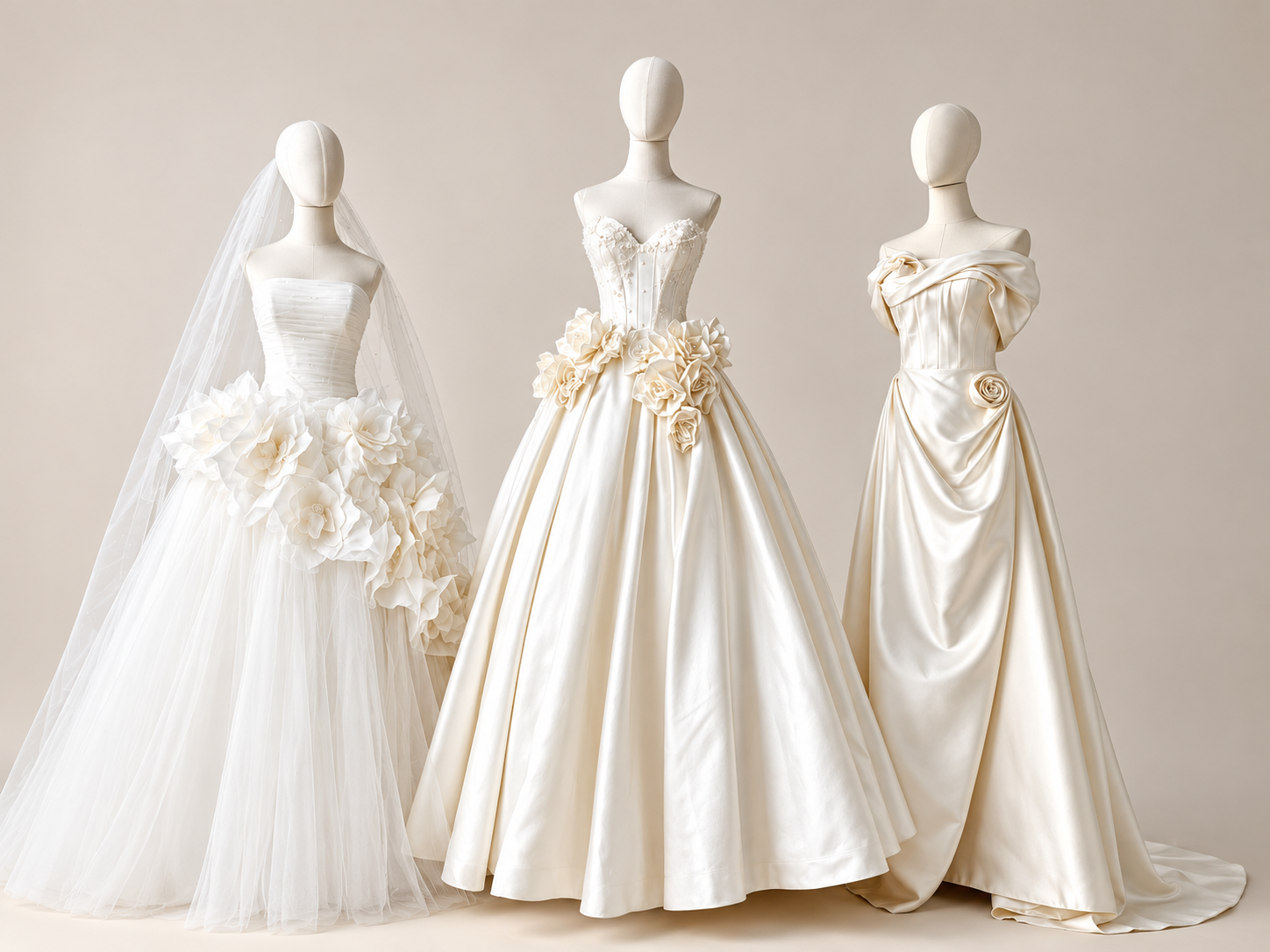 Frannie Wei Pret-A-Porter bridal gowns on display